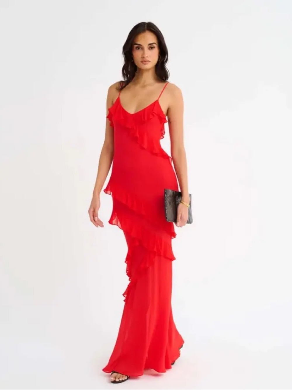 NWT Rumored Sao Paolo Red Maxi Dress Size XS